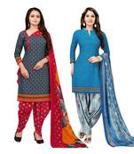 Grey Printed Cotton Salwar