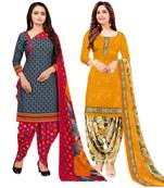 Grey Printed Cotton Salwar