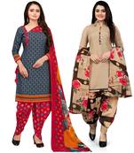 Grey Printed Cotton Salwar