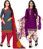 Grey Printed Cotton Salwar