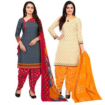 Grey printed cotton salwar 1