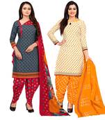 Grey printed cotton salwar