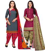 Grey Printed Cotton Salwar