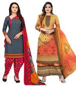 Grey Printed Cotton Salwar