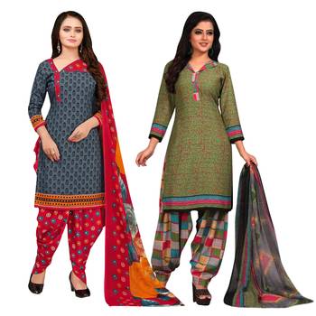 Grey printed cotton salwar 1