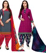 Grey Printed Cotton Salwar