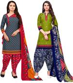 Grey Printed Cotton Salwar