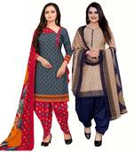 Grey Printed Cotton Salwar