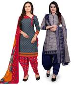 Grey Printed Cotton Salwar