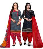 Grey Printed Cotton Salwar