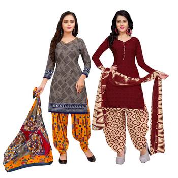 Grey printed cotton salwar 1