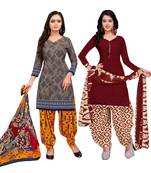 Grey printed cotton salwar