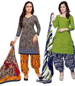 Grey Printed Cotton Salwar