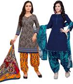Grey Printed Cotton Salwar