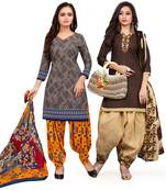 Grey Printed Cotton Salwar