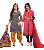 Grey Printed Cotton Salwar