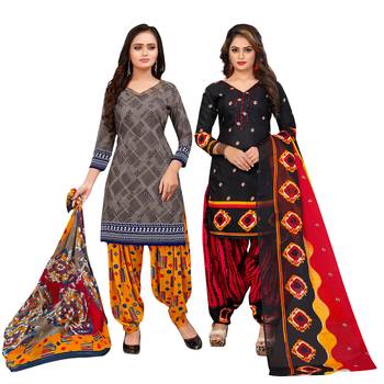 Grey printed cotton salwar 1