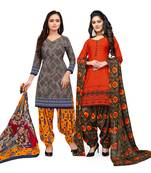 Grey Printed Cotton Salwar