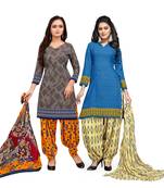 Grey Printed Cotton Salwar