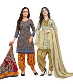 Grey Printed Cotton Salwar