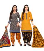 Grey Printed Cotton Salwar