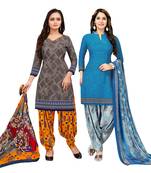 Grey Printed Cotton Salwar