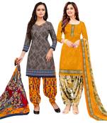 Grey Printed Cotton Salwar