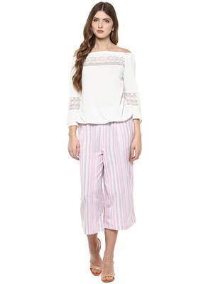 Stripe Printed Pink Culotte 4
