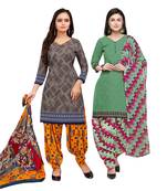 Grey Printed Cotton Salwar