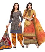 Grey Printed Cotton Salwar