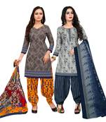 Grey Printed Cotton Salwar