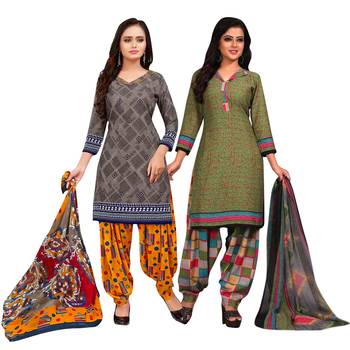 Grey printed cotton salwar 1