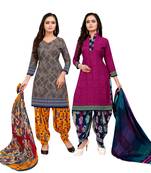 Grey Printed Cotton Salwar