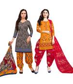 Grey Printed Cotton Salwar