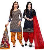 Grey Printed Cotton Salwar