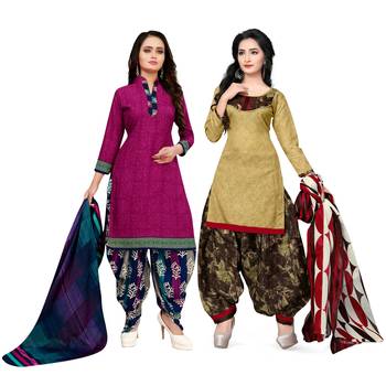 Magenta Printed Cotton Salwar 1