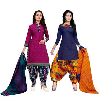 Magenta Printed Cotton Salwar 1