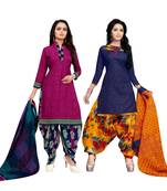 Magenta Printed Cotton Salwar