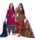 Magenta Printed Cotton Salwar