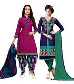 Magenta Printed Cotton Salwar