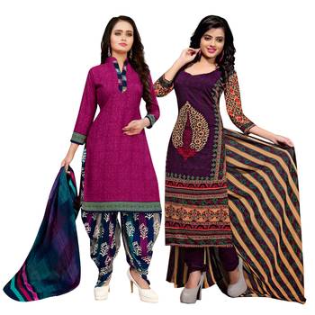 Magenta Printed Cotton Salwar 1