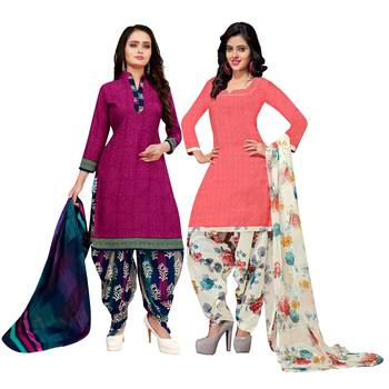 Magenta printed cotton salwar 1