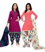 Magenta printed cotton salwar
