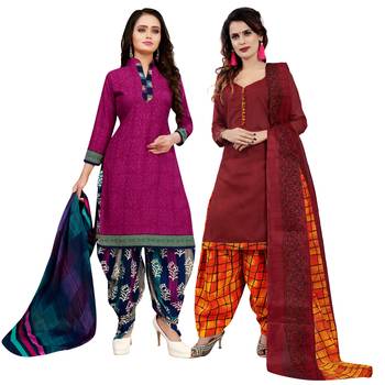 Magenta Printed Cotton Salwar 1