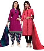 Magenta Printed Cotton Salwar