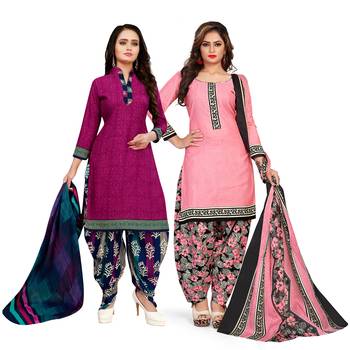 Magenta printed cotton salwar 1