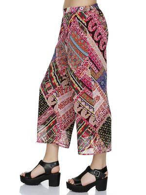 Multi Printed Pink Culotte 3