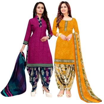 Magenta Printed Cotton Salwar 1