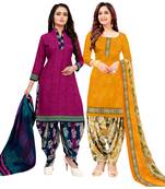 Magenta Printed Cotton Salwar