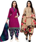 Magenta Printed Cotton Salwar